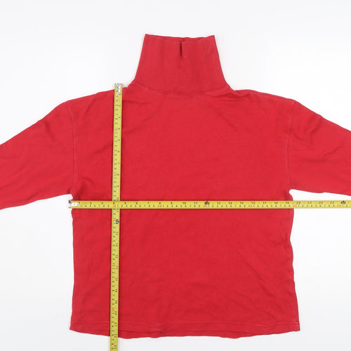 Richards Mens Red Cotton Long Sleeve Roll Neck Top Size S