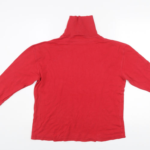 Richards Mens Red Cotton Long Sleeve Roll Neck Top Size S