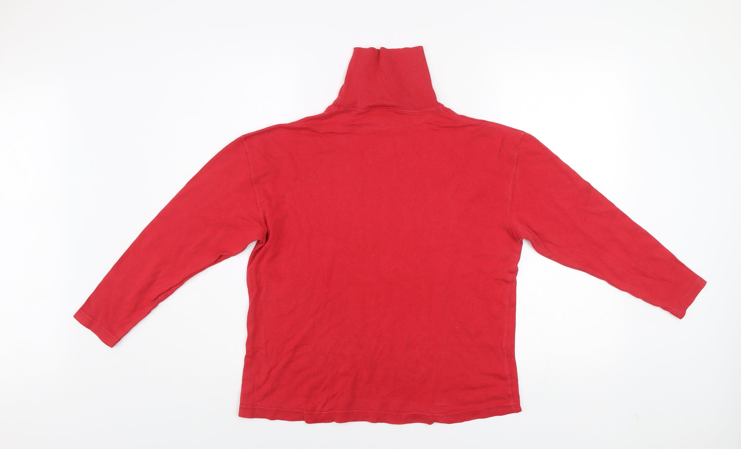 Richards Mens Red Cotton Long Sleeve Roll Neck Top Size S