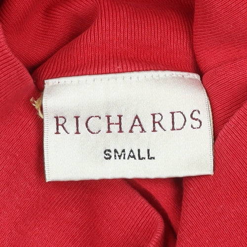 Richards Mens Red Cotton Long Sleeve Roll Neck Top Size S