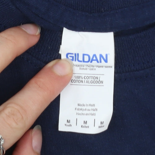 Gildan Teens Blue Wetherby Bike Trails Graphic T-Shirt M