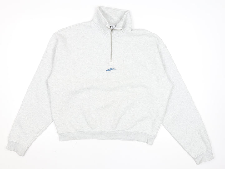 Zara Men's Grey 1/2 Zip Sweatshirt S Retro Fleece Pullover