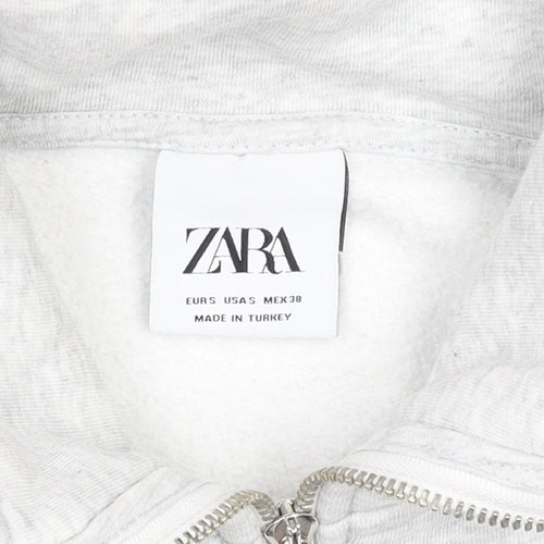 Zara Men's Grey 1/2 Zip Sweatshirt S Retro Fleece Pullover