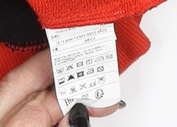 Benetton Boys Red Colourblock Hoodie Size 3XL Cotton Blend Pullover