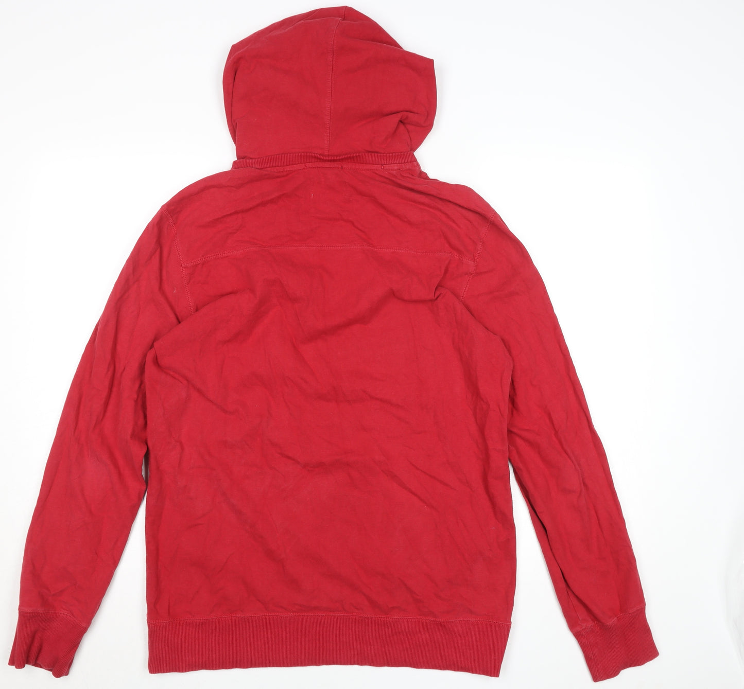 s.Oliver Men's Red Hooded Basic Jacket L Cotton NYU Print