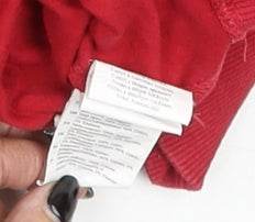 s.Oliver Men's Red Hooded Basic Jacket L Cotton NYU Print