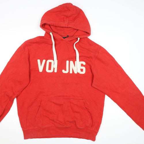Voi Jeans Mens Red 2XL Pullover Hoodie Sweatshirt Cotton