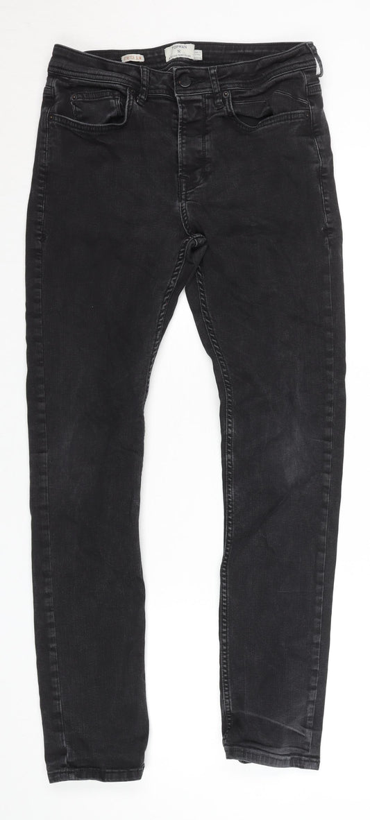 Topman Men's Black Slim Fit Stretch Jeans W30 L30 Cotton Blend