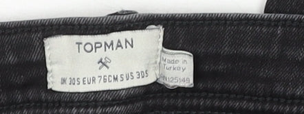 Topman Men's Black Slim Fit Stretch Jeans W30 L30 Cotton Blend