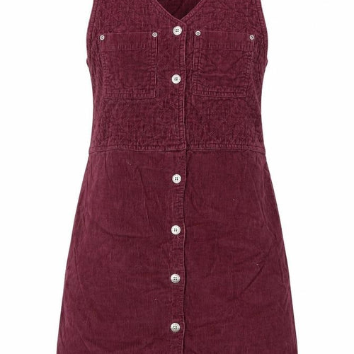 Mountain Lake Petite Red Corduroy Button Pinafore Dress Women’s M