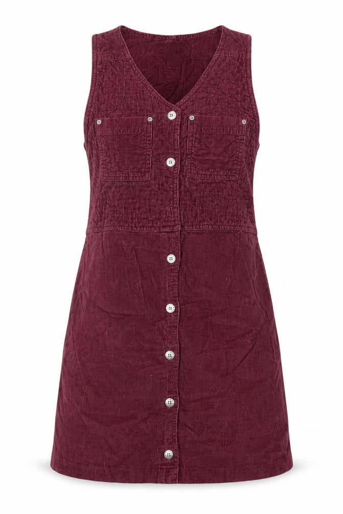 Mountain Lake Petite Red Corduroy Button Pinafore Dress Women’s M