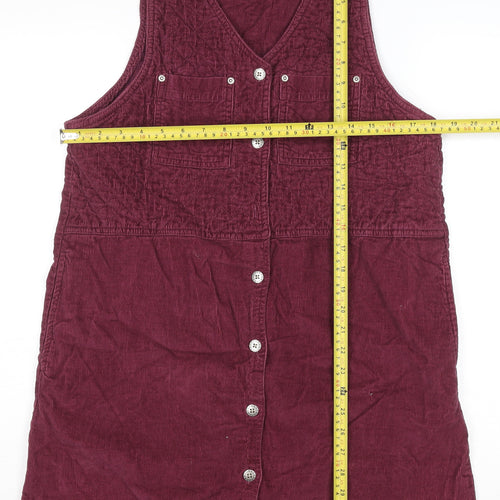 Mountain Lake Petite Red Corduroy Button Pinafore Dress Women’s M