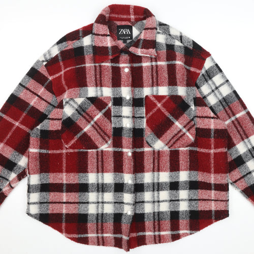ZARA Women's Multicoloured Check Shirt Jacket Size S