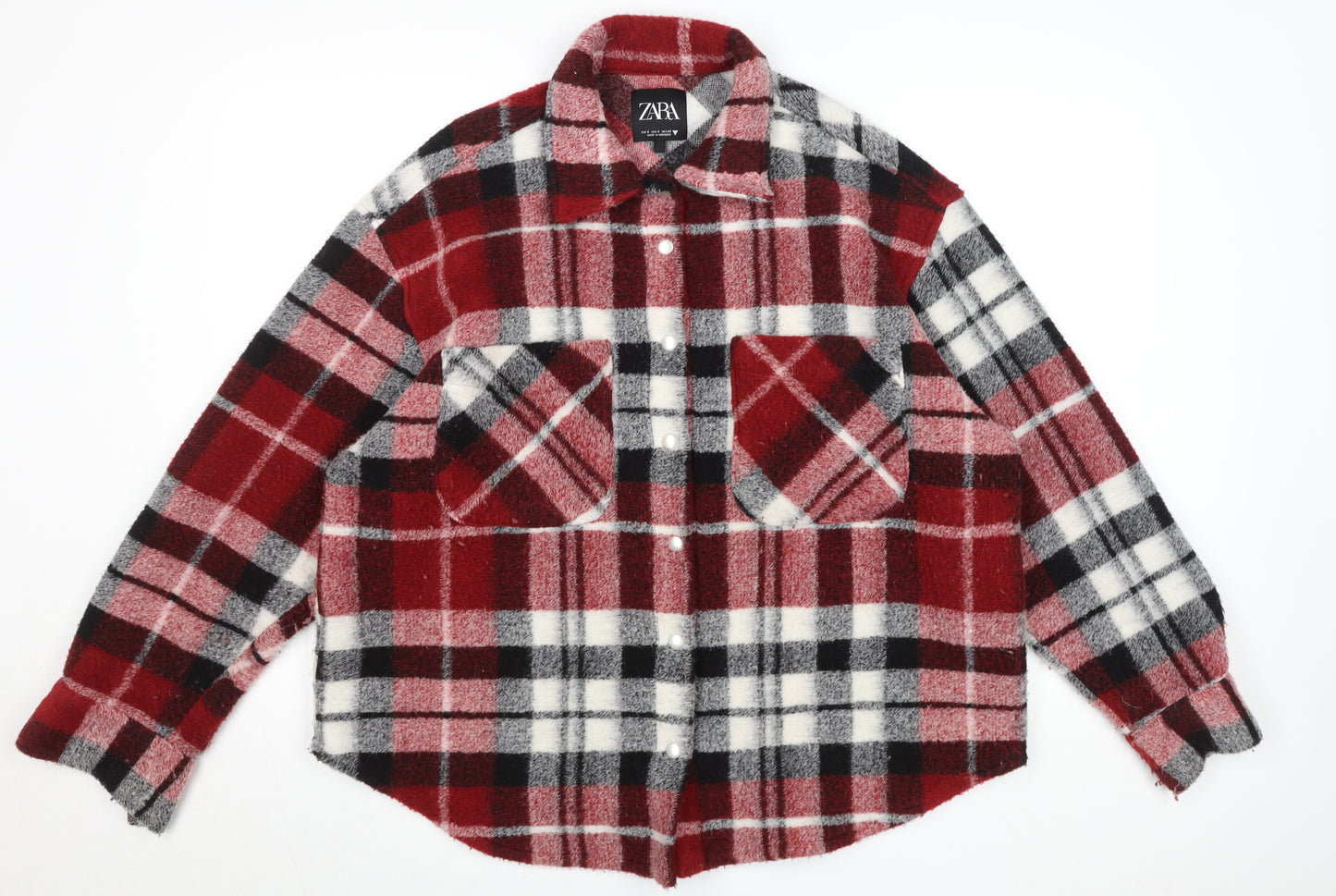 ZARA Women's Multicoloured Check Shirt Jacket Size S