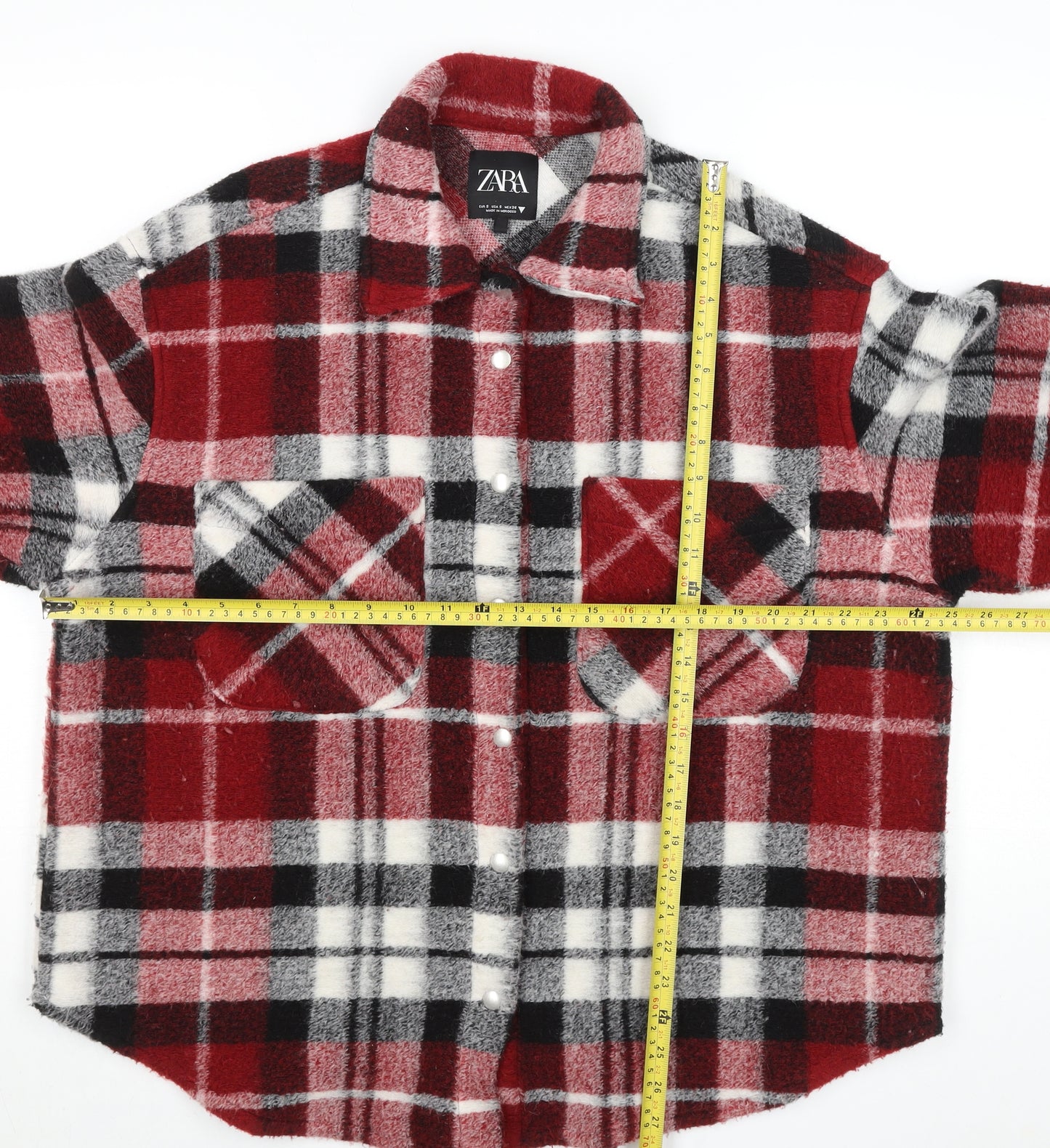 ZARA Women's Multicoloured Check Shirt Jacket Size S