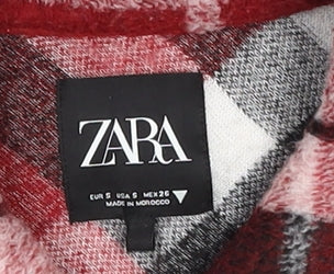 ZARA Women's Multicoloured Check Shirt Jacket Size S