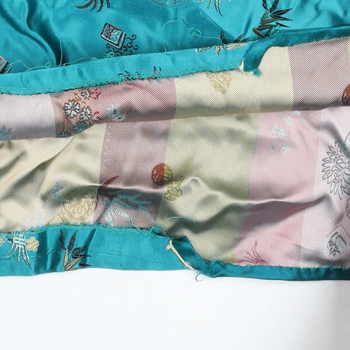 Fortune Squirrel Womens Green Rayon Long Chinese Sheath Dress Size 8