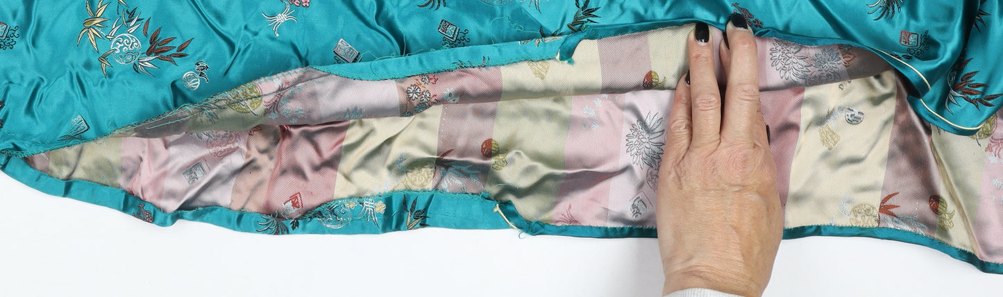 Fortune Squirrel Womens Green Rayon Long Chinese Sheath Dress Size 8