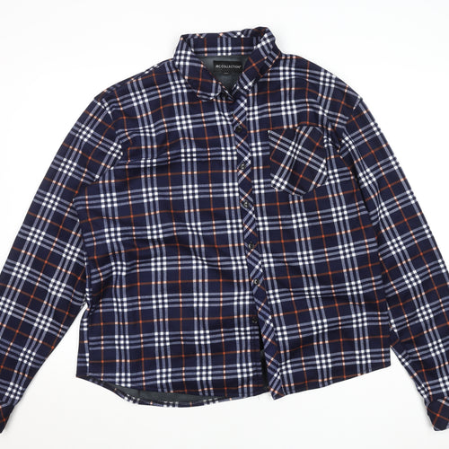 JBC Collection Men's Blue 2XL Checked Flannel Button-Up Shirt
