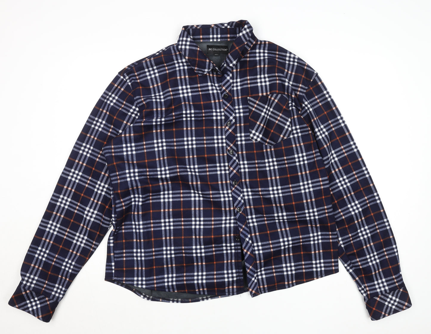 JBC Collection Men's Blue 2XL Checked Flannel Button-Up Shirt