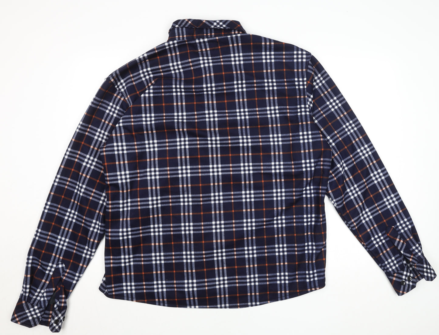 JBC Collection Men's Blue 2XL Checked Flannel Button-Up Shirt