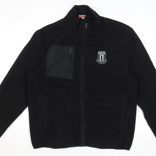 Stoke City FC Men's Black Fleece Jacket L Full Zip Embroidered Badge