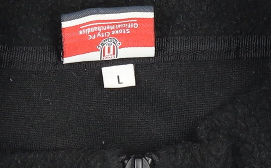 Stoke City FC Men's Black Fleece Jacket L Full Zip Embroidered Badge