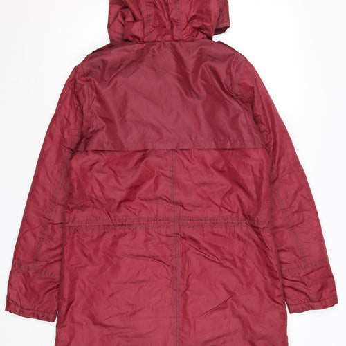 Cotton Traders Women's Red Hooded Parka Coat Size 10