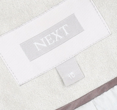 Next Women’s Beige Long Coat Size 10 Regular Faux Suede Overcoat