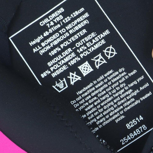Waihui Girls Black Pink Orange Shorty Wetsuit 7 Years Quick Dry Stretch Swimwear