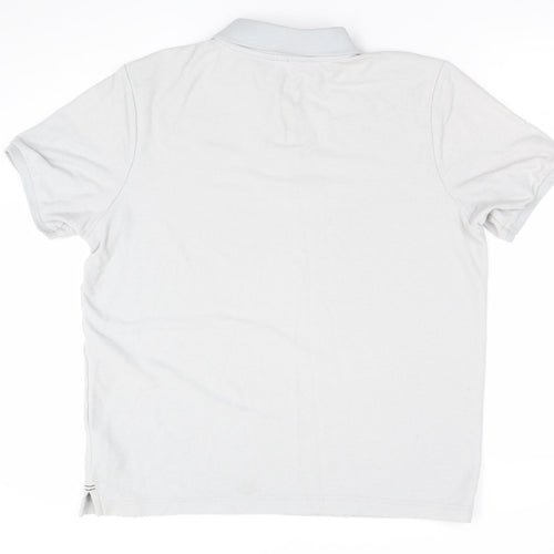 Slazenger Men's Grey Regular Fit Cotton Blend Polo Shirt L
