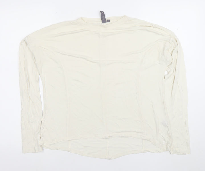 Sweaty Betty Women’s Ivory Long Sleeve Viscose Basic T-Shirt Size S