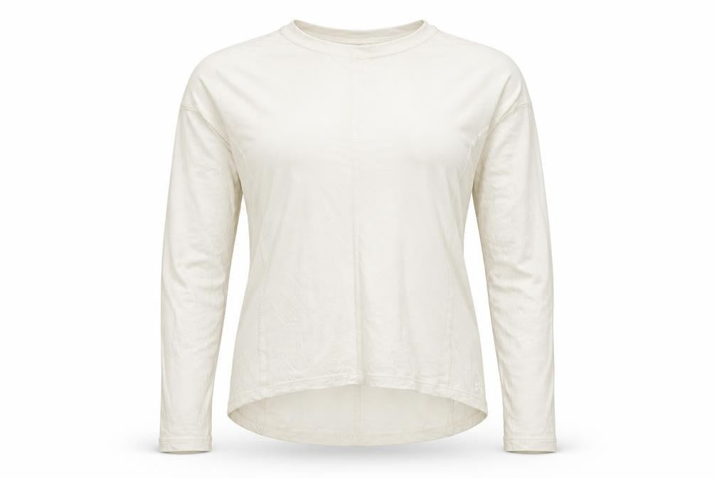 Sweaty Betty Women’s Ivory Long Sleeve Viscose Basic T-Shirt Size S