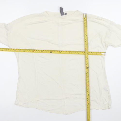 Sweaty Betty Women’s Ivory Long Sleeve Viscose Basic T-Shirt Size S