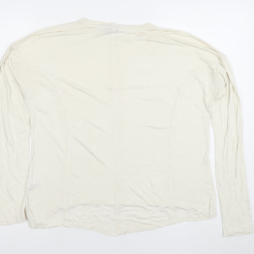 Sweaty Betty Women’s Ivory Long Sleeve Viscose Basic T-Shirt Size S