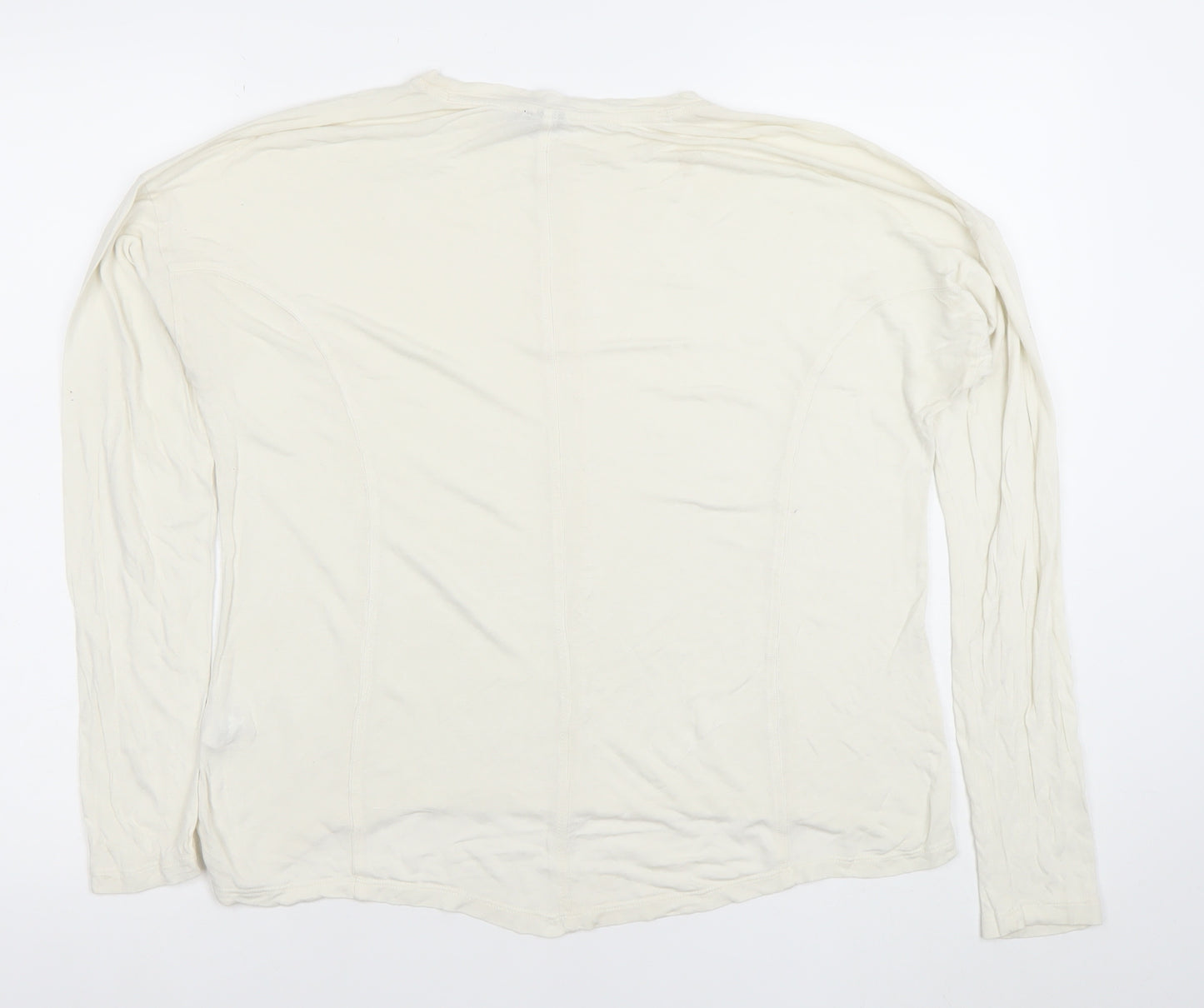 Sweaty Betty Women’s Ivory Long Sleeve Viscose Basic T-Shirt Size S