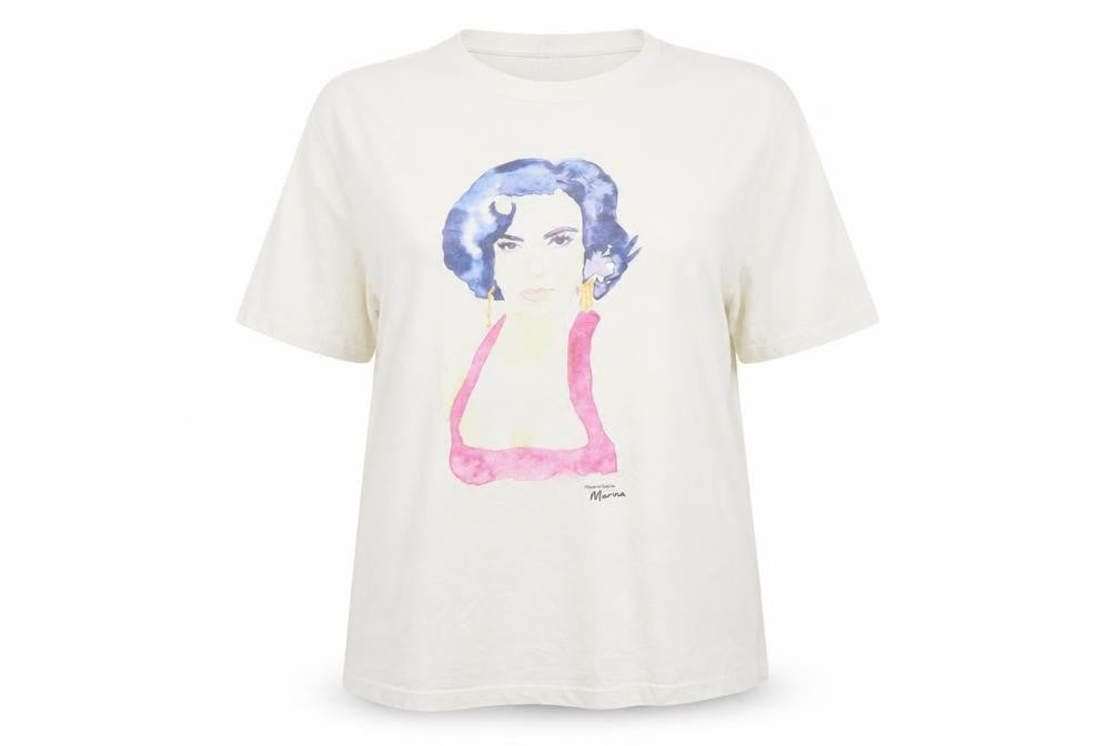 Earth Positive Women's White 2XL Art Print Relaxed Fit T-Shirt 100% Organic Cotton