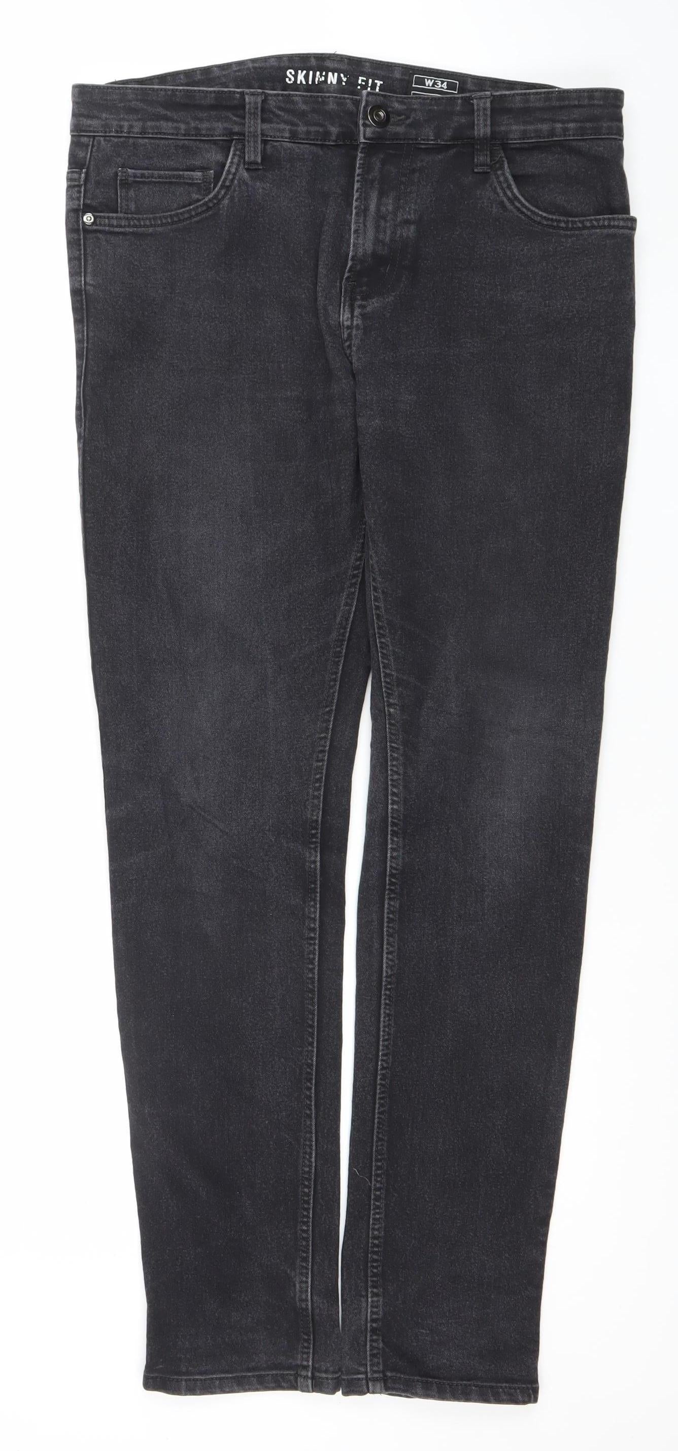 Marks and Spencer Men's Black Skinny Fit Jeans 34W 32L