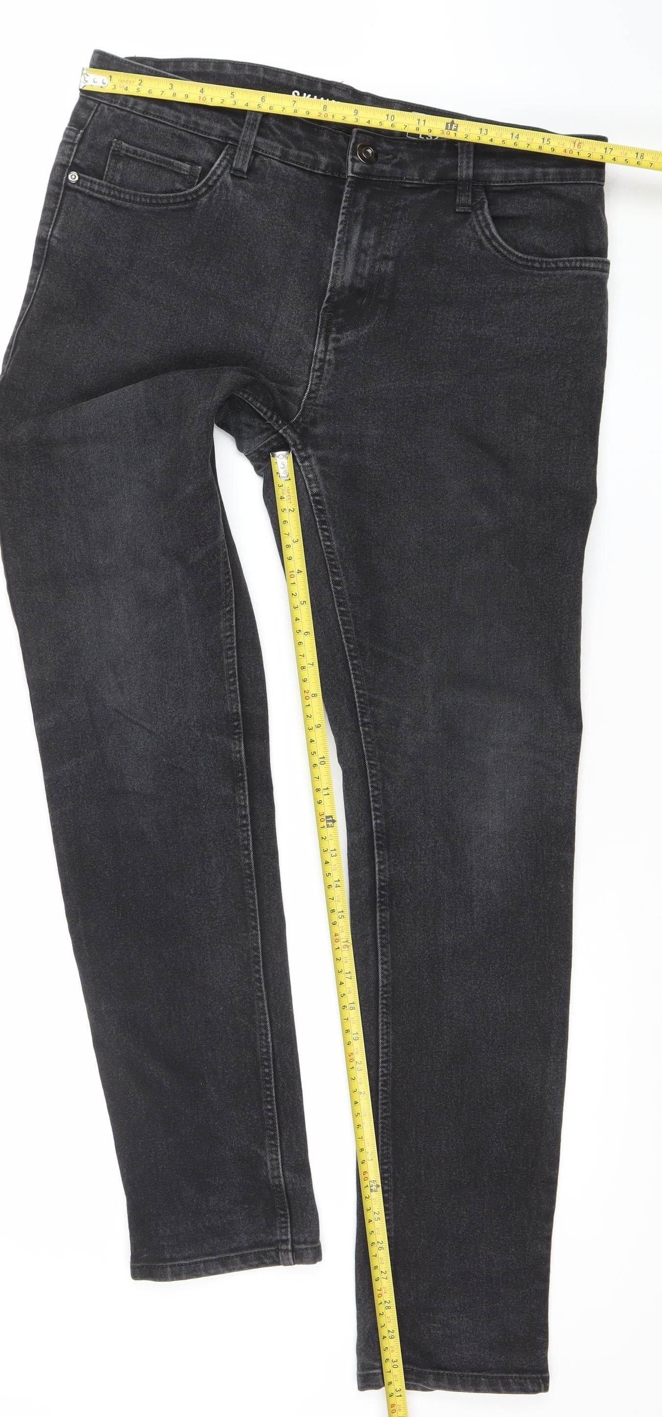 Marks and Spencer Men's Black Skinny Fit Jeans 34W 32L