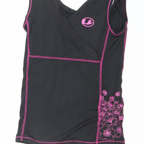 Ultrasport Women's Black Floral Quick Dry Tank Top Size S
