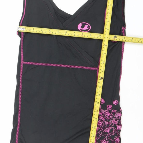 Ultrasport Women's Black Floral Quick Dry Tank Top Size S