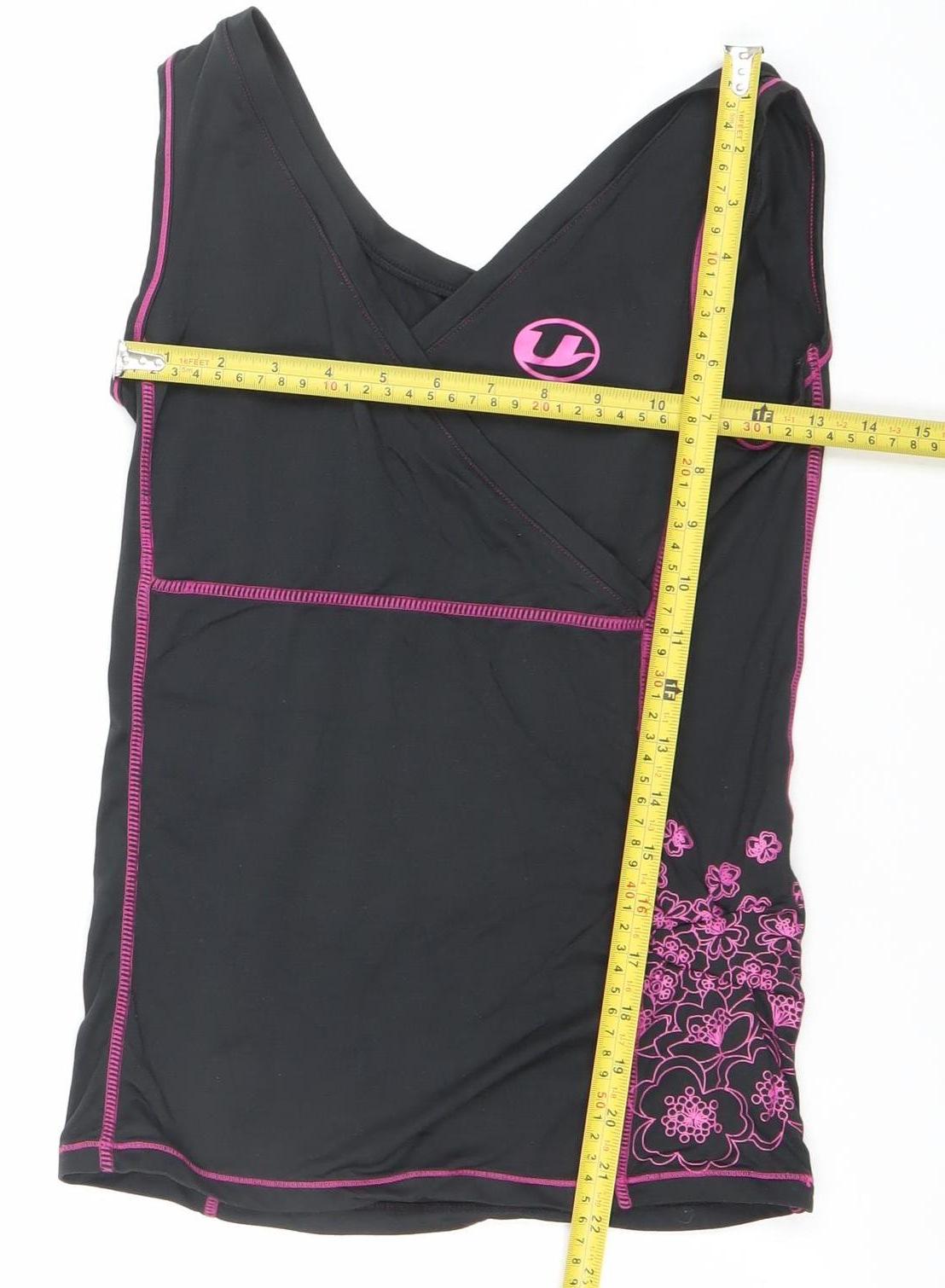 Ultrasport Women's Black Floral Quick Dry Tank Top Size S