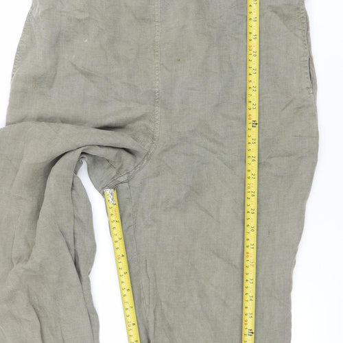 C&C California Women's Beige Linen Lyocell Jumpsuit Size M Casual Utility Style