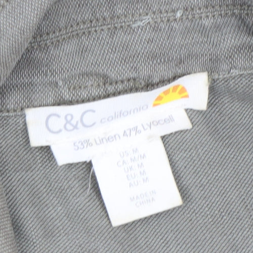 C&C California Women's Beige Linen Lyocell Jumpsuit Size M Casual Utility Style