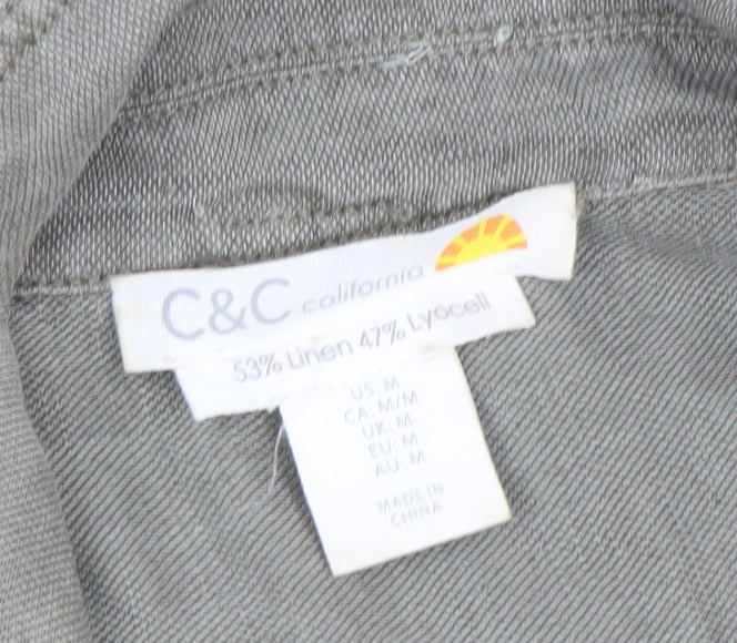 C&C California Women's Beige Linen Lyocell Jumpsuit Size M Casual Utility Style