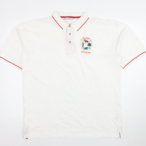 Kustom Kit Men’s White XL Polo Shirt Ryston Pitch & Putt Embroidered Golf Top