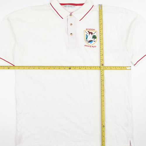 Kustom Kit Men’s White XL Polo Shirt Ryston Pitch & Putt Embroidered Golf Top