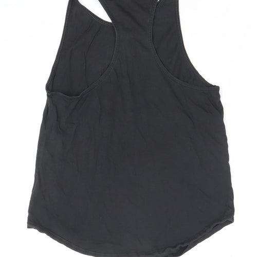 adidas Womens Black Cotton Racerback Tank Top Size S