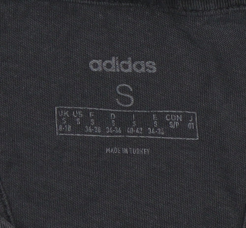 adidas Womens Black Cotton Racerback Tank Top Size S