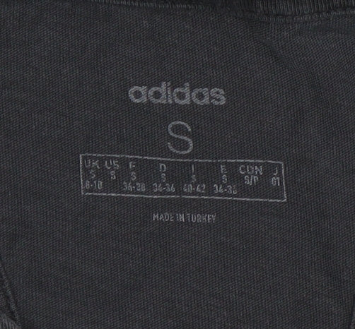 adidas Womens Black Cotton Racerback Tank Top Size S